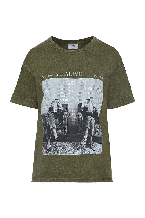 CAMISETA ESTAMPADA CON STRASS