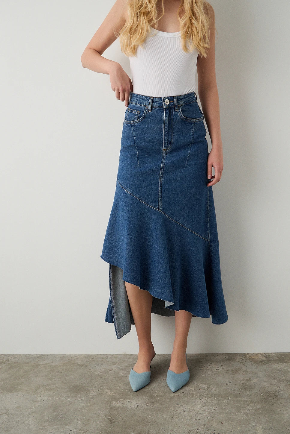 FALDA DENIM ASIMÉTRICA
