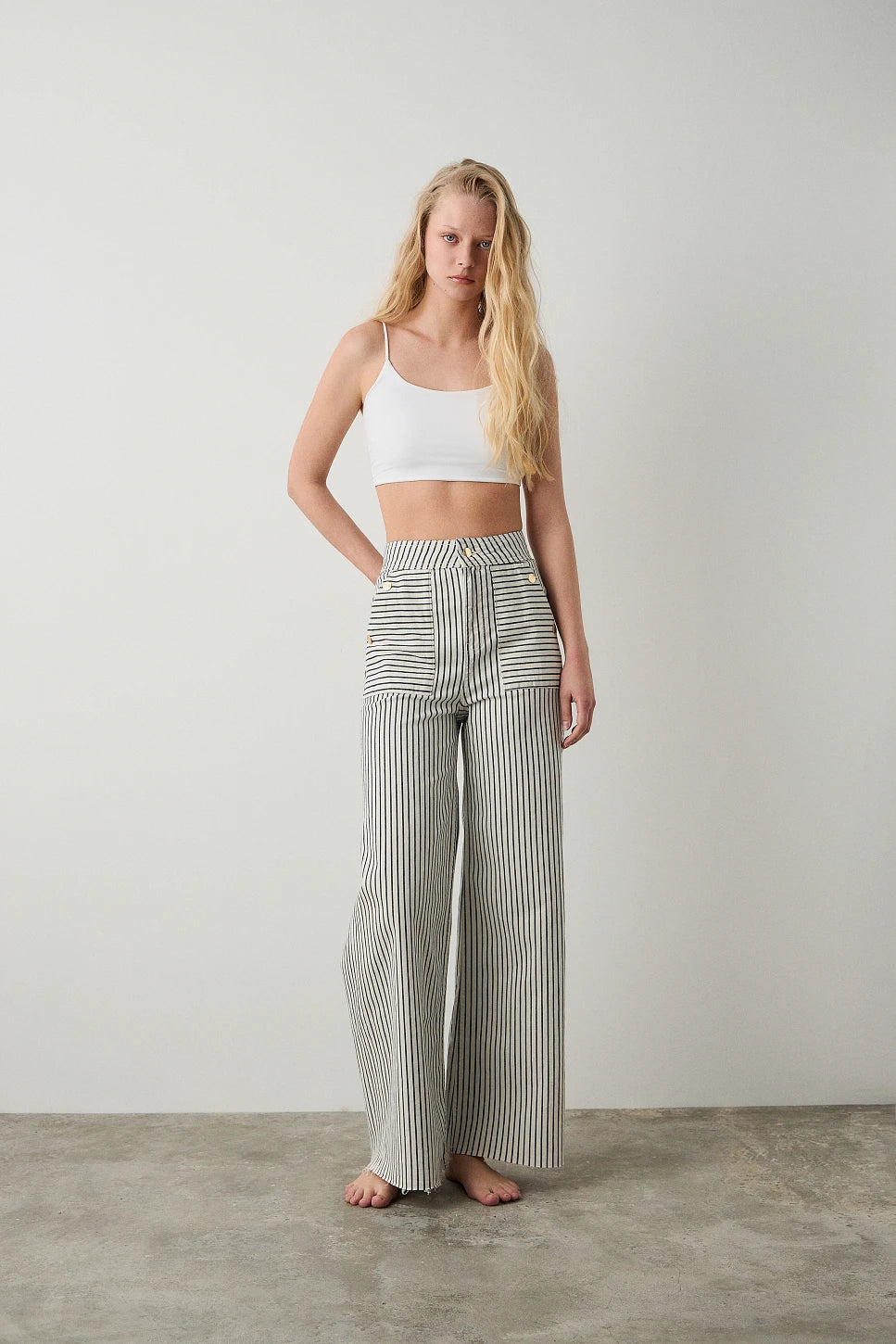 JEANS FLARE DE RAYAS