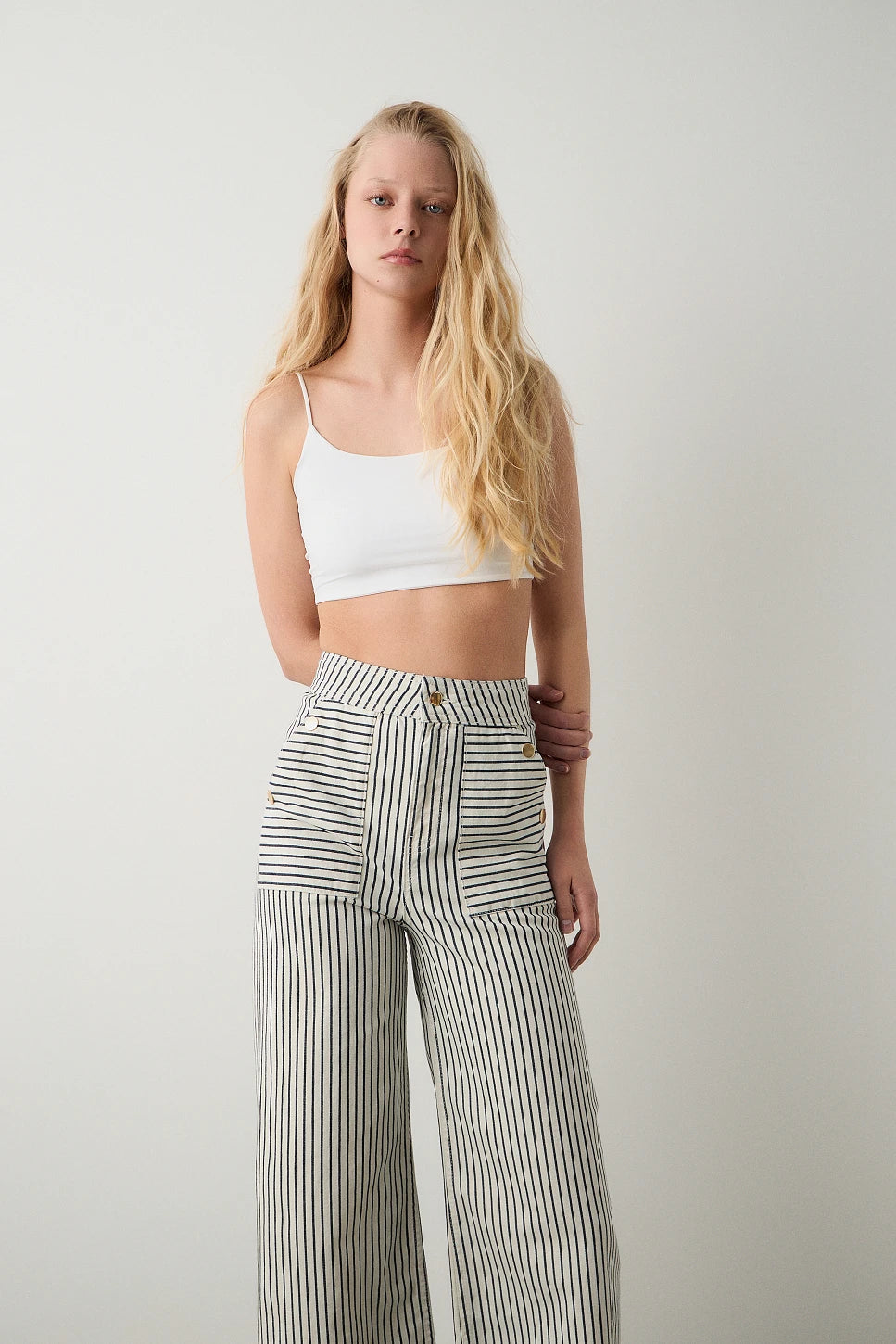 JEANS FLARE DE RAYAS