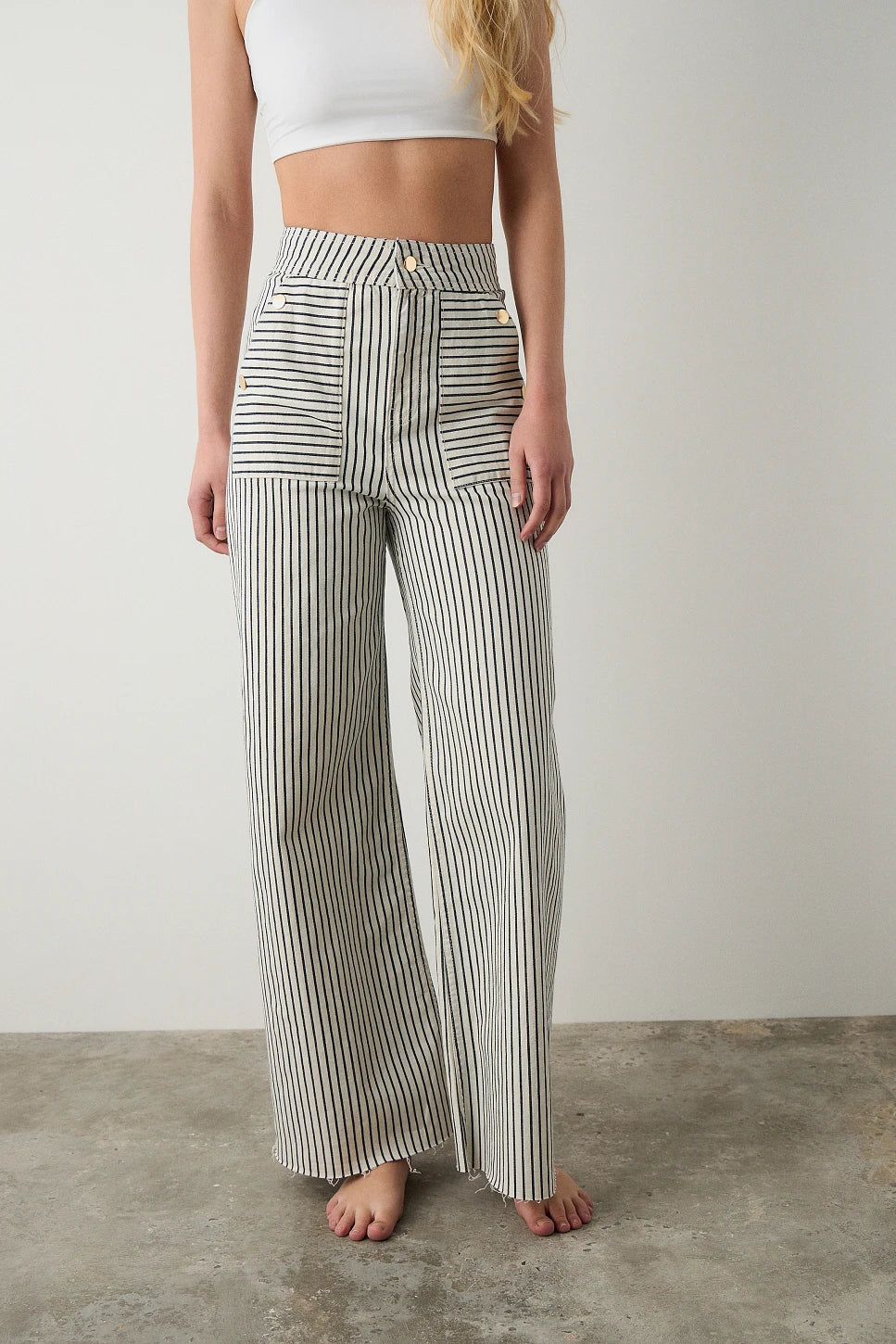 JEANS FLARE DE RAYAS