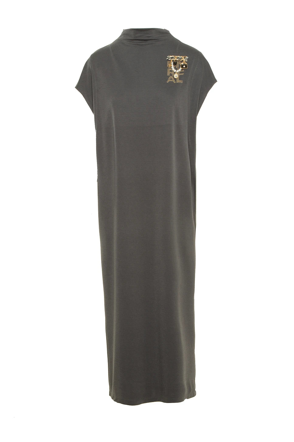 MAXI VESTIDO CON BROCHE