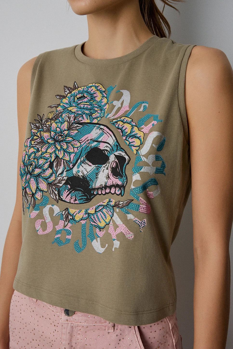 TOP CALAVERA STRASS