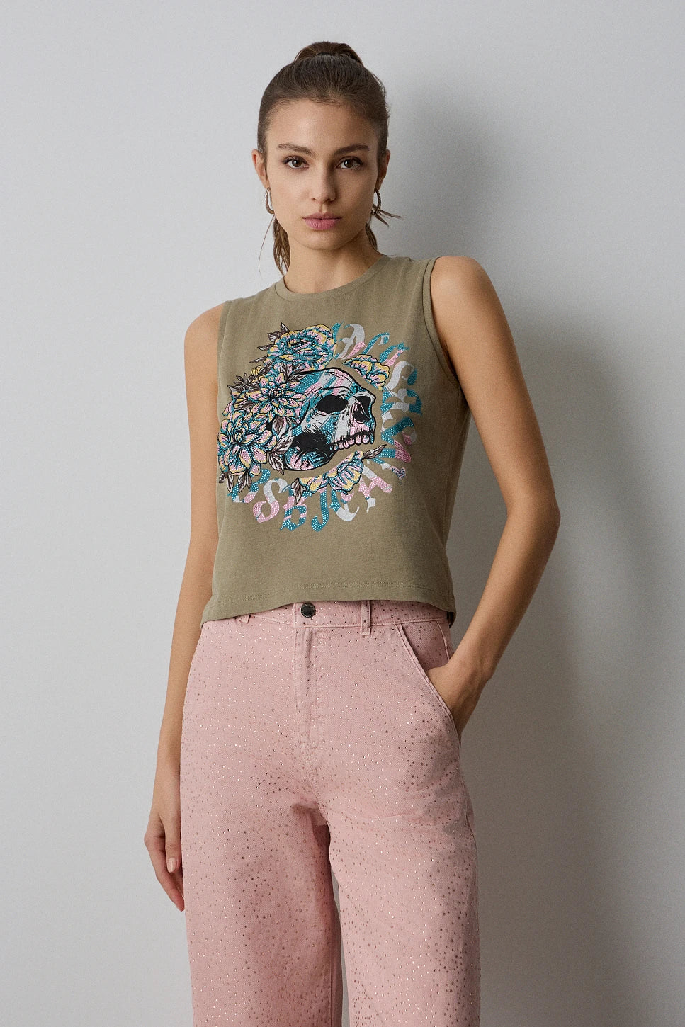 TOP CALAVERA STRASS