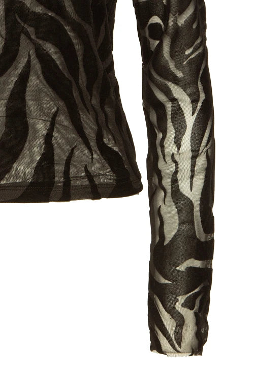 TOP DE TUL ANIMAL PRINT