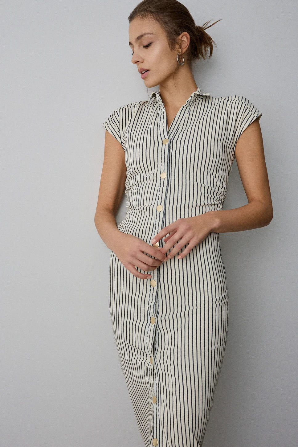 VESTIDO MIDI DENIM RAYAS