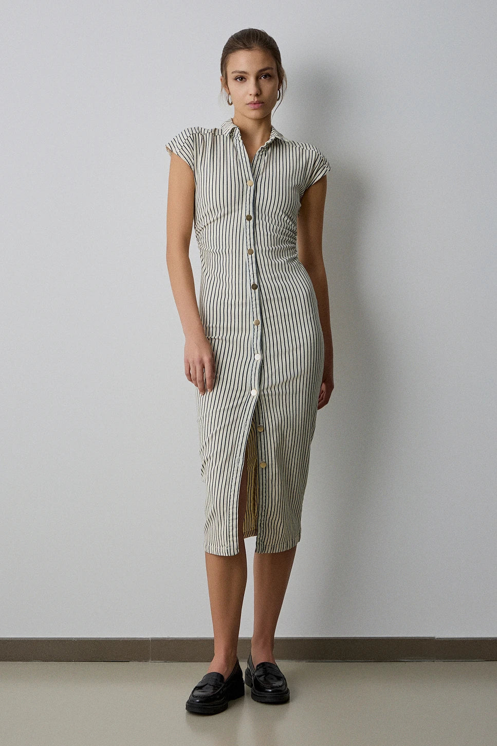 VESTIDO MIDI DENIM RAYAS