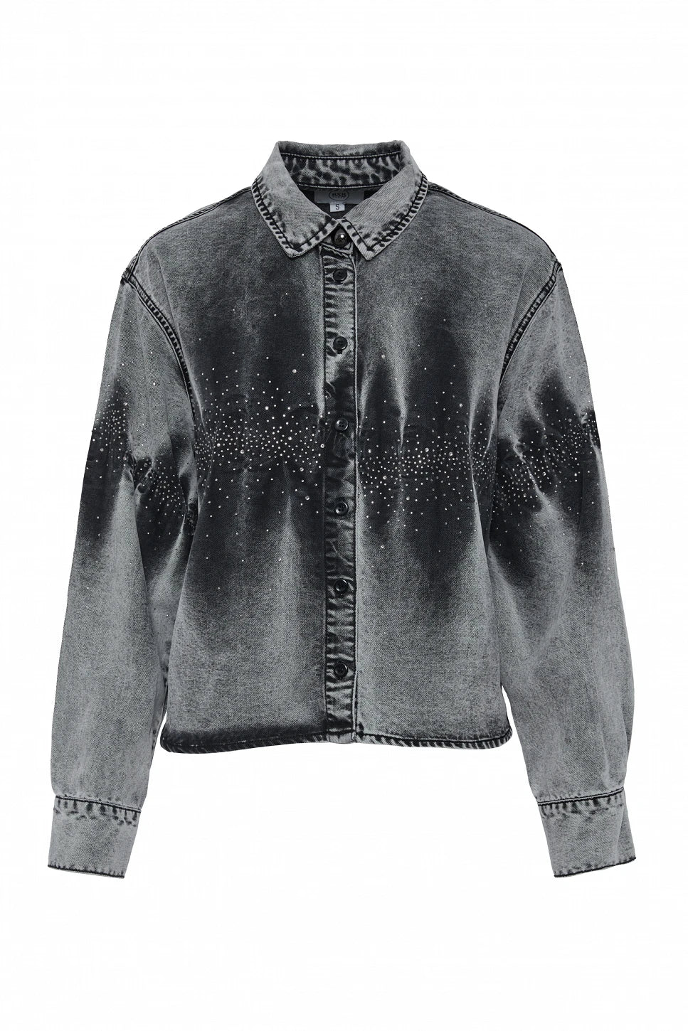 CAMISA DENIM TIE DYE CON STRASS