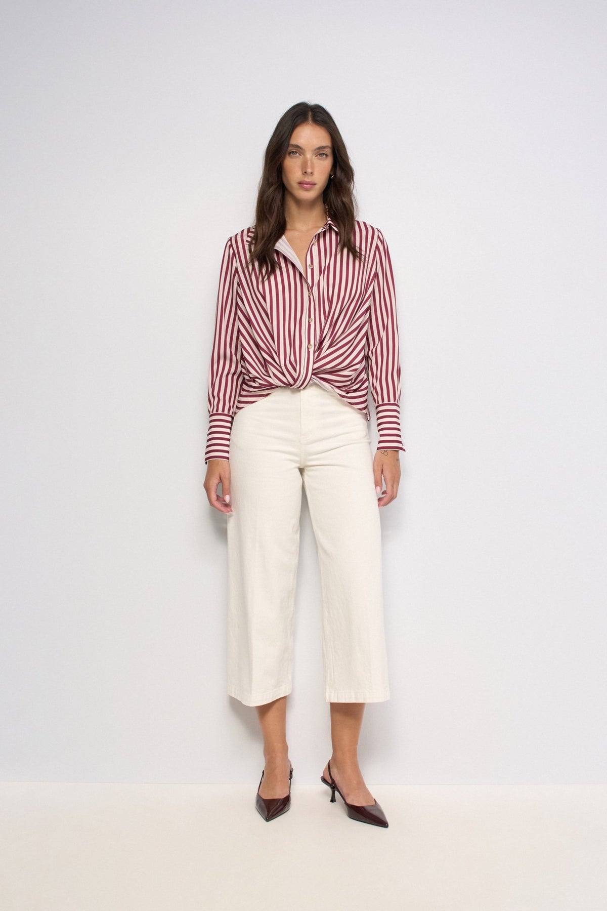 BLUSA DE RAYAS CON NUDO