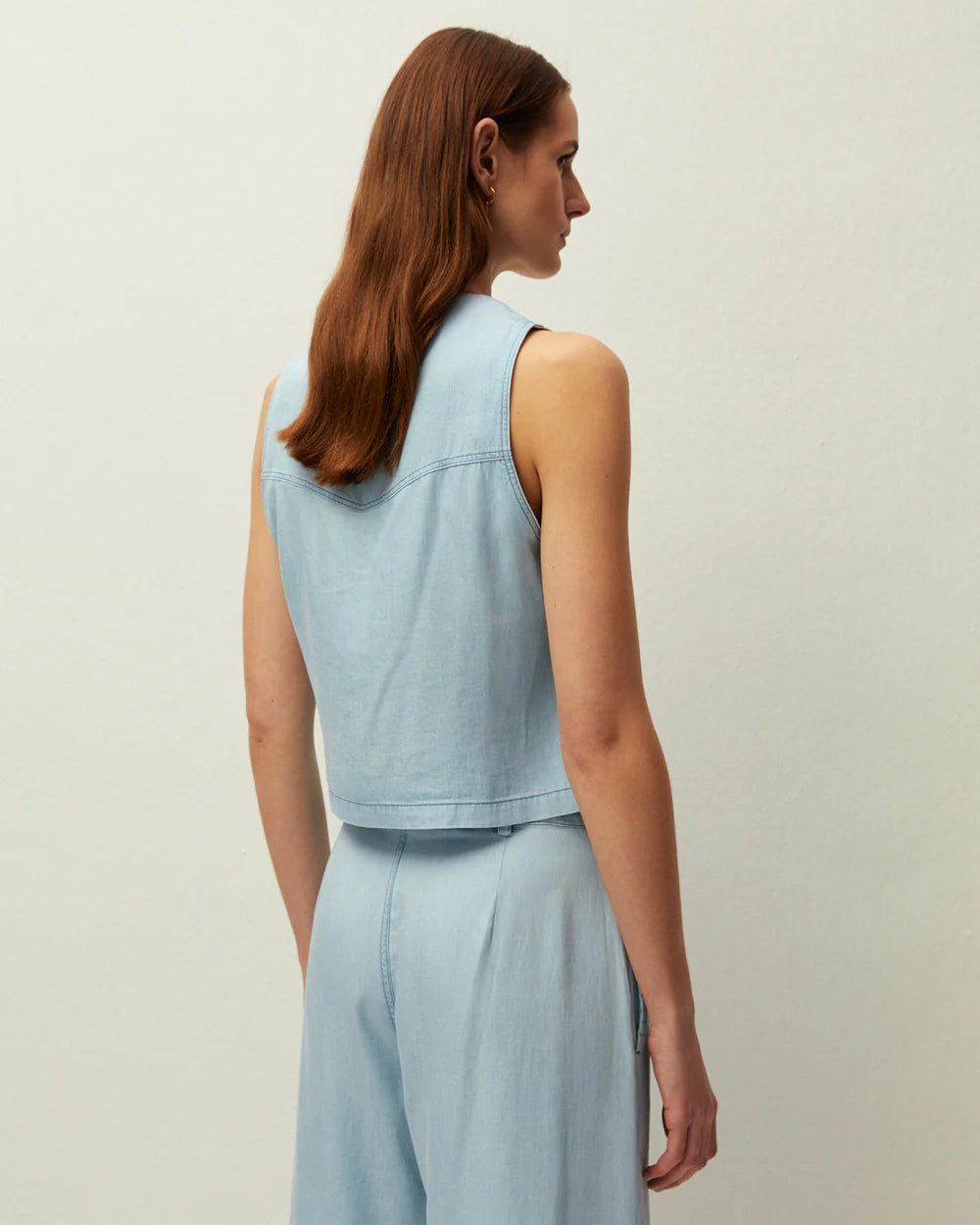 CHALECO DENIM EN TENCEL
