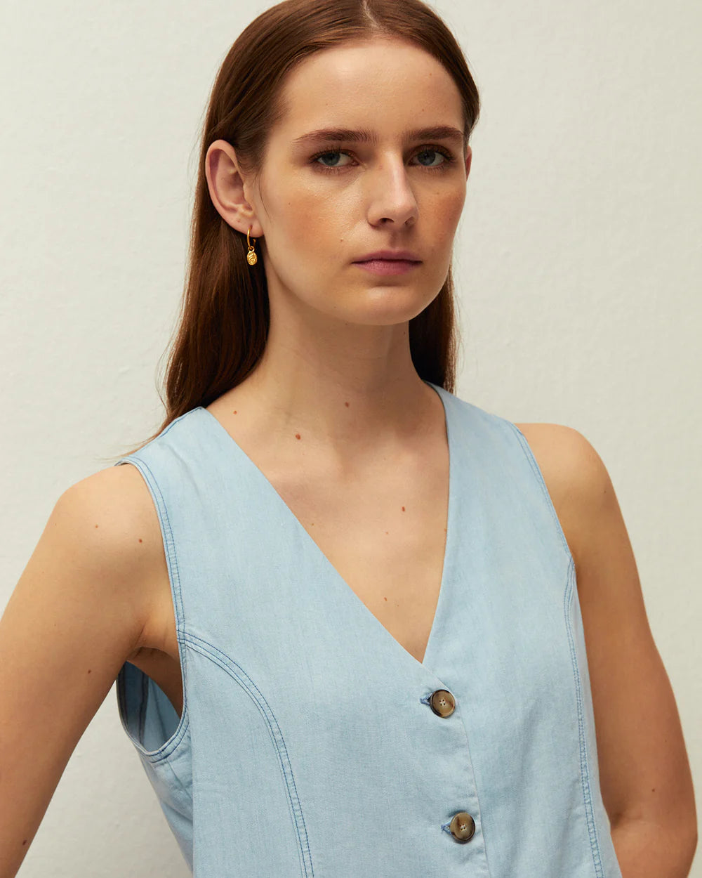 CHALECO DENIM EN TENCEL