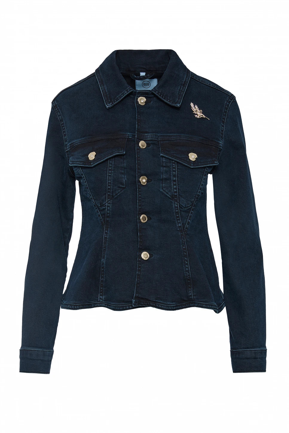 CHAQUETA DENIM CON BROCHE