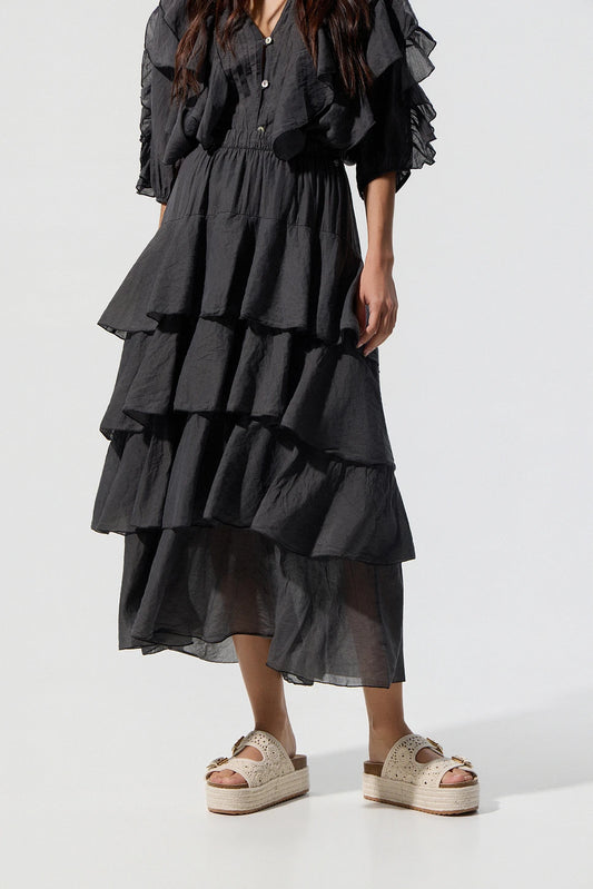 MAXI FALDA DE VOLANTES