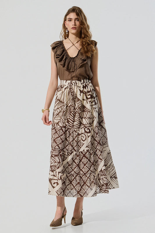 FALDA MIDI ESTAMPADA