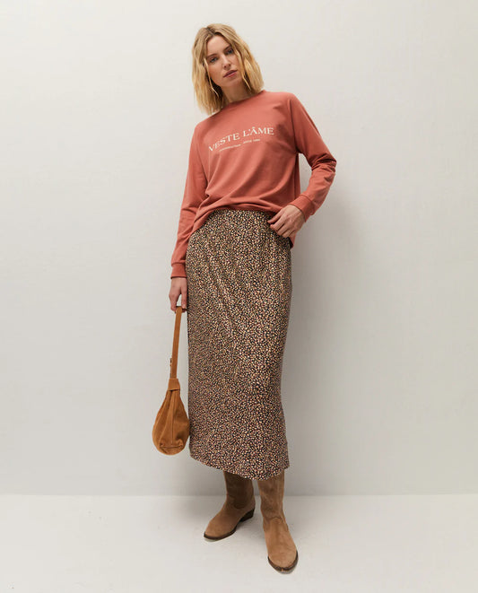 FALDA MIDI ESTAMPADA