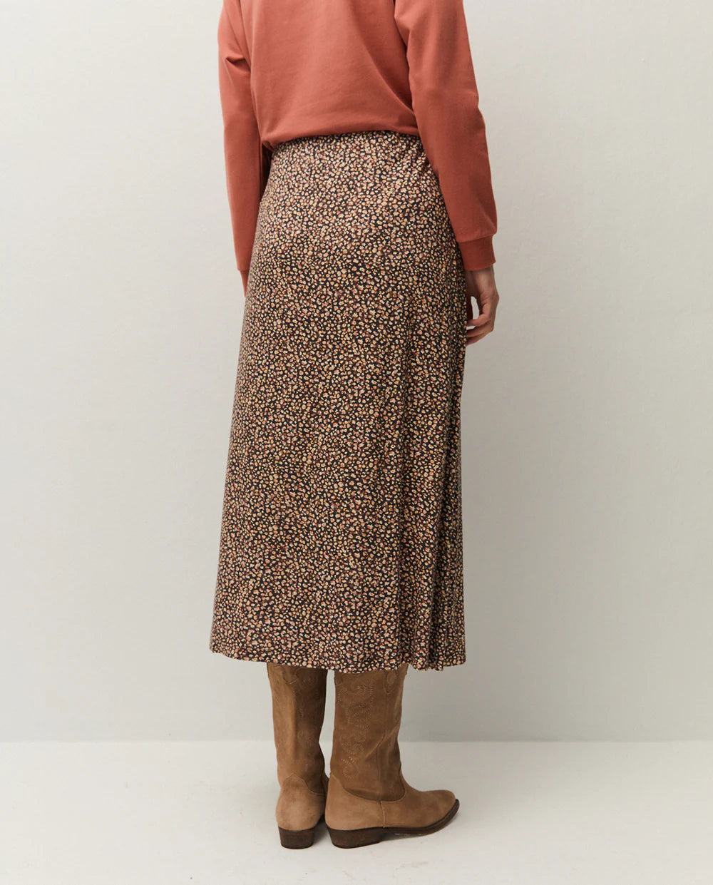 FALDA MIDI ESTAMPADA