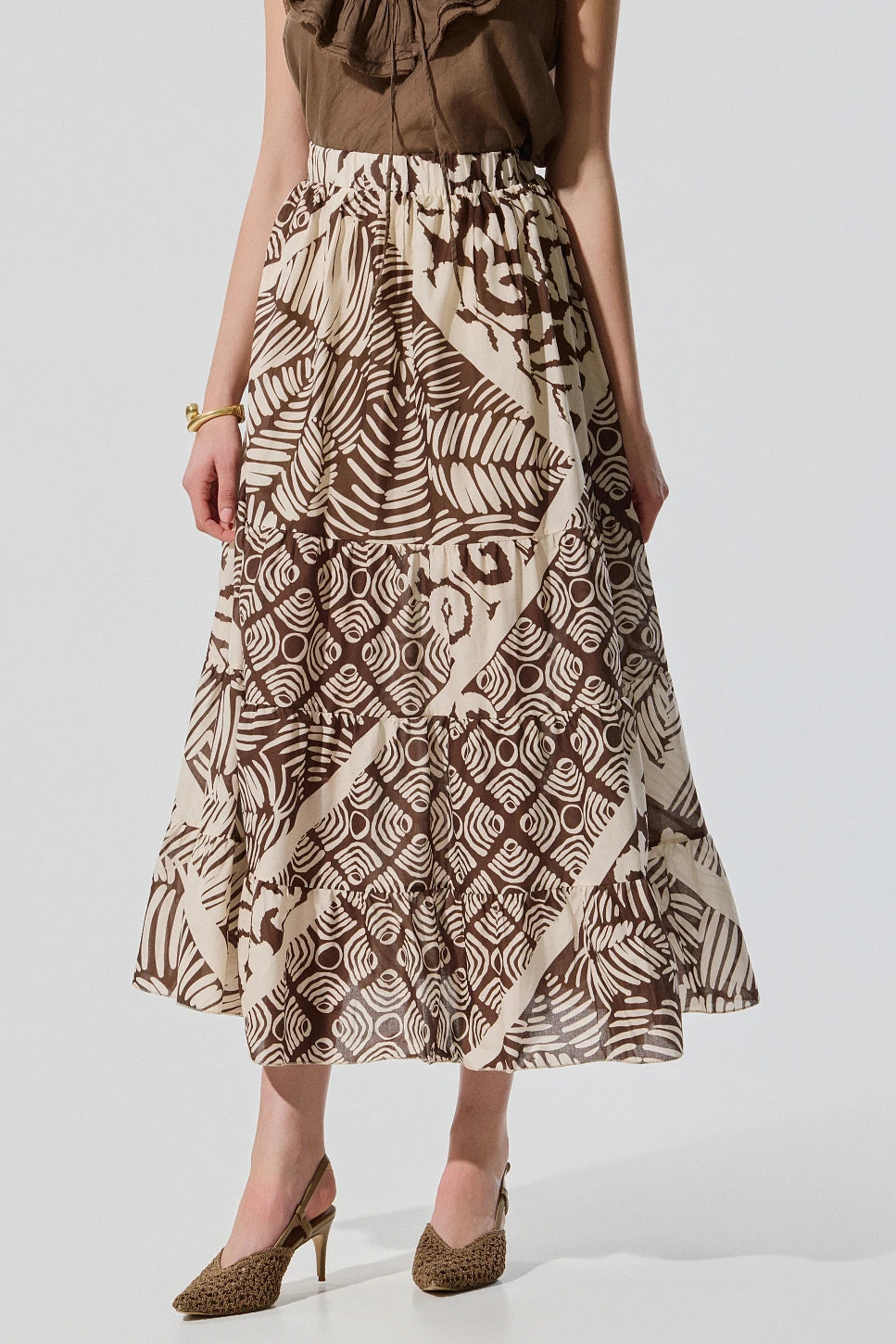 FALDA MIDI ESTAMPADA