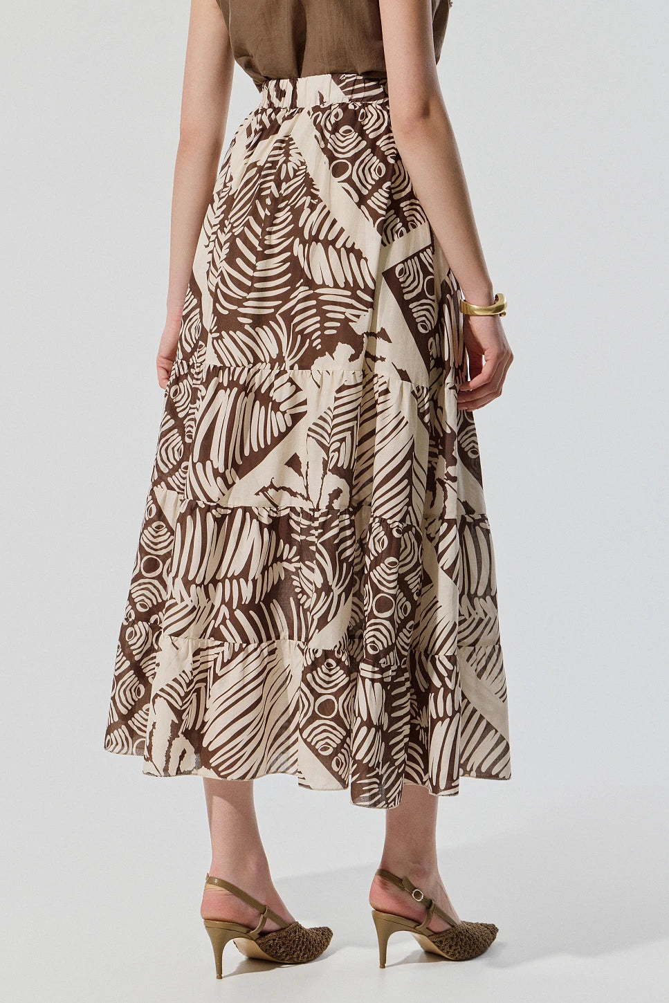 FALDA MIDI ESTAMPADA