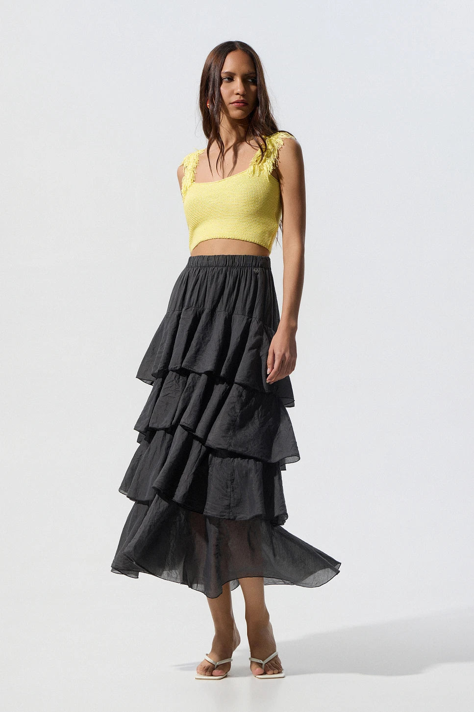 MAXI FALDA DE VOLANTES