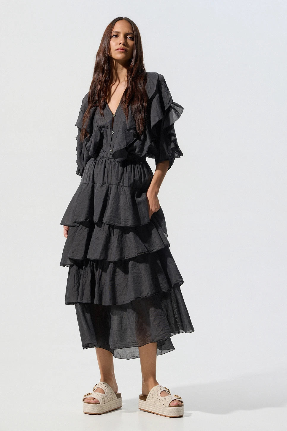 MAXI FALDA DE VOLANTES