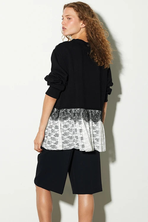 SUDADERA CON ENCAJE