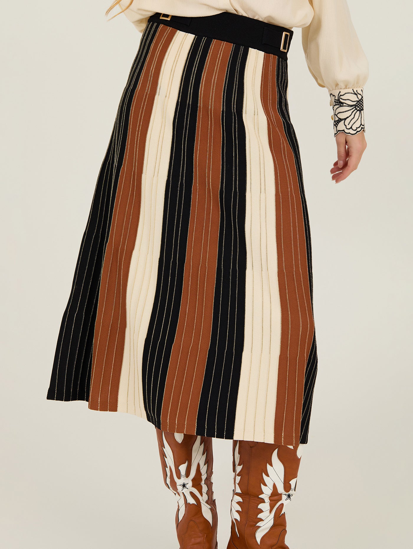 FALDA DE PUNTO A RAYAS