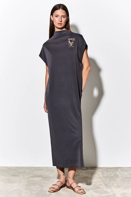 MAXI VESTIDO CON BROCHE