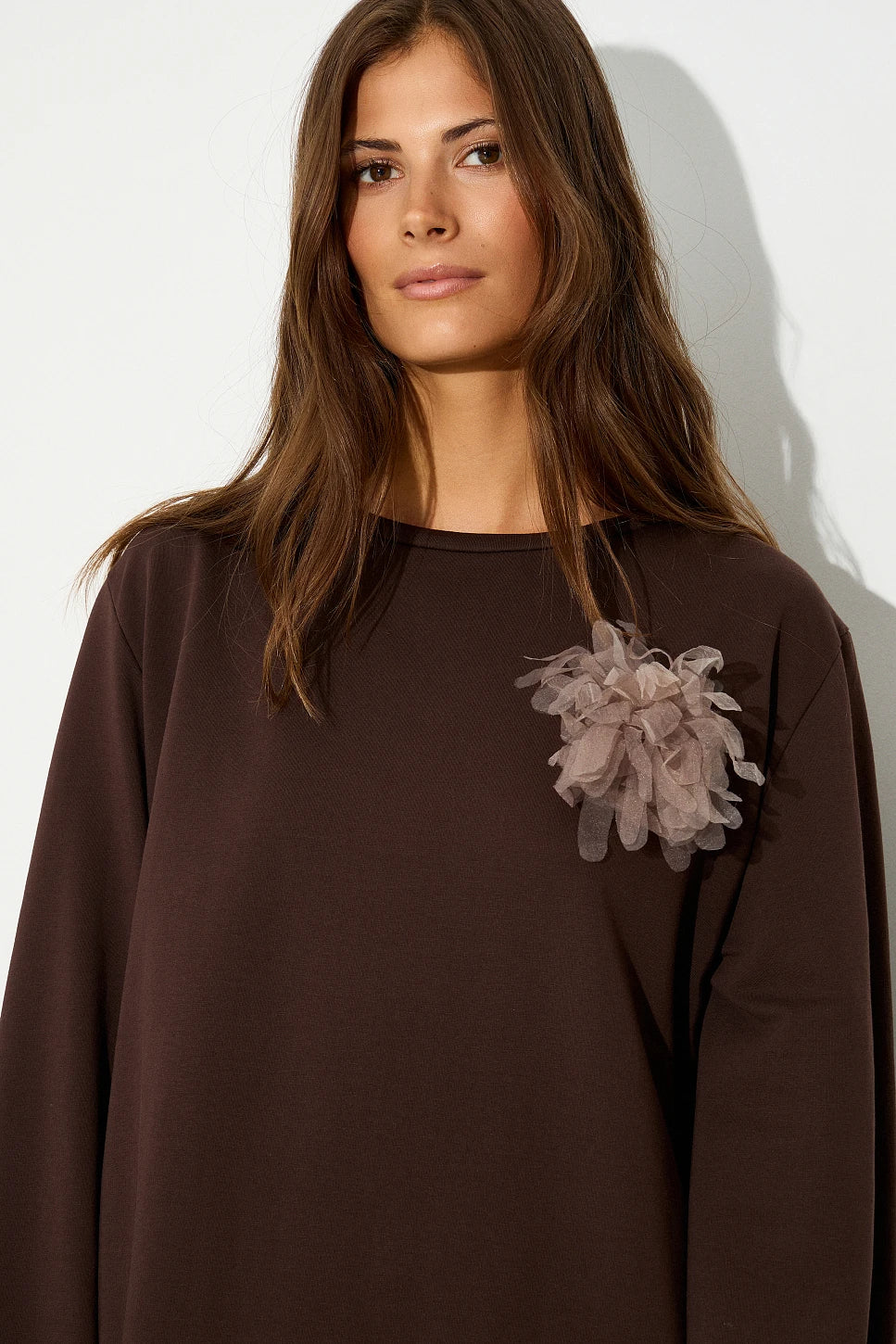 MAXI VESTIDO SUDADERA CON ENCAJE