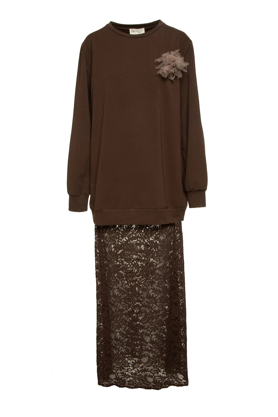 MAXI VESTIDO SUDADERA CON ENCAJE