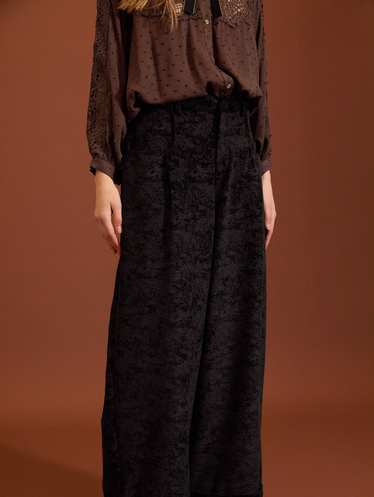 PANTALÓN DE TERCIOPELO ESTAMPADO CACHEMIRA
