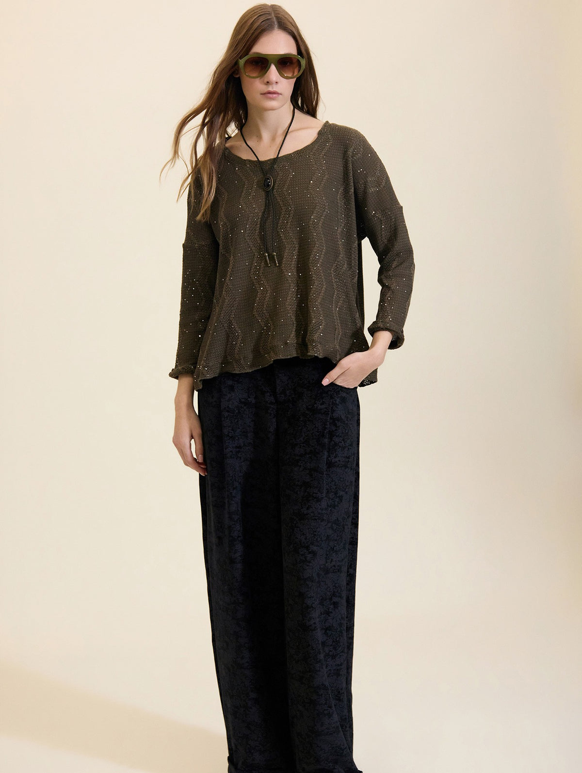 PANTALÓN DE TERCIOPELO ESTAMPADO CACHEMIRA