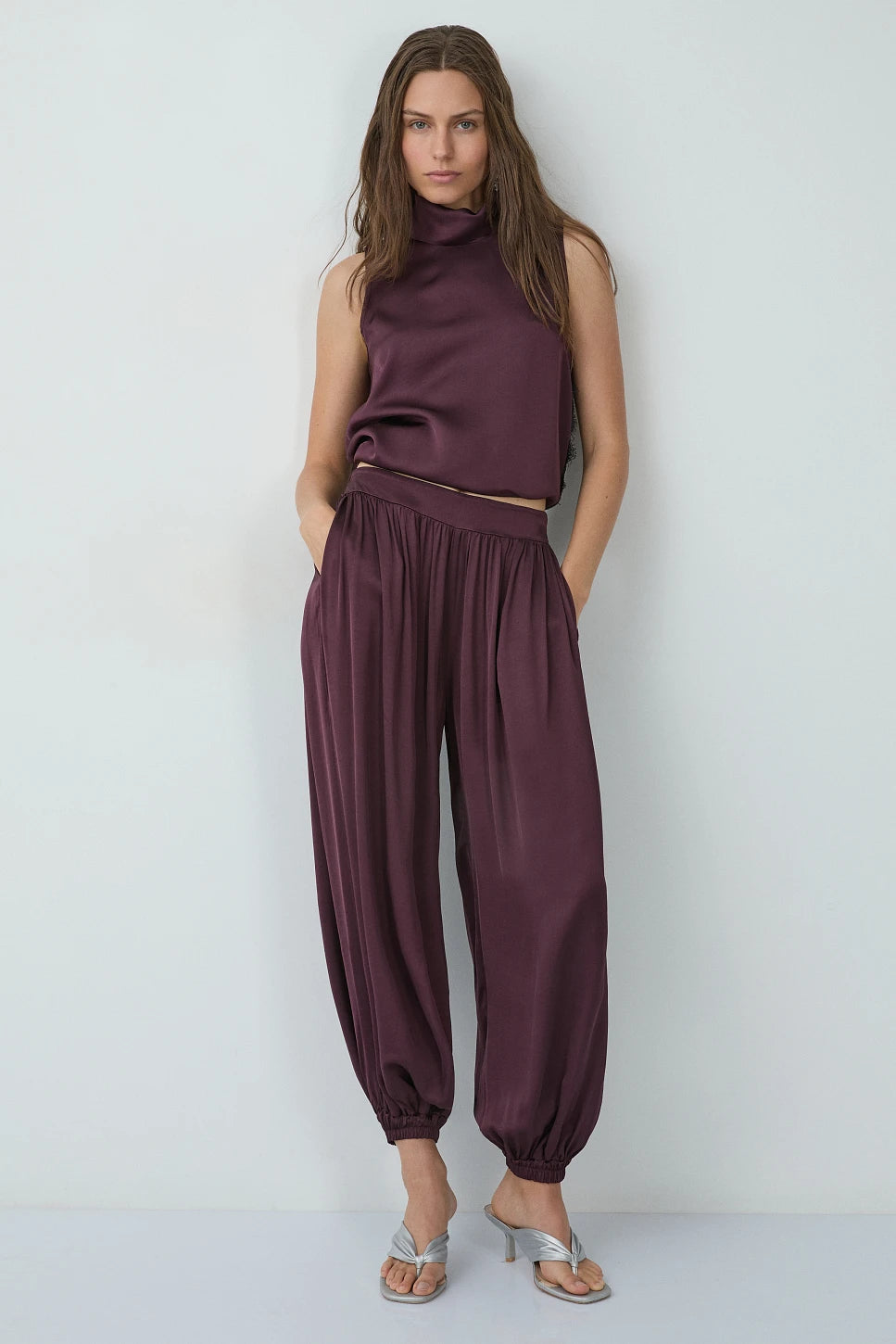 PANTALONES GLOBO EN SATÉN