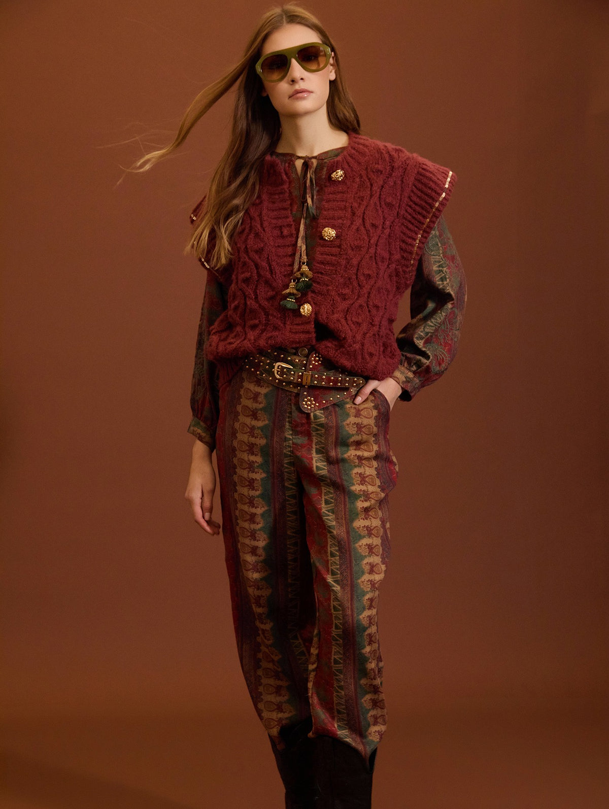 PANTALÓN BAGGY ESTAMPADO ÉTNICO