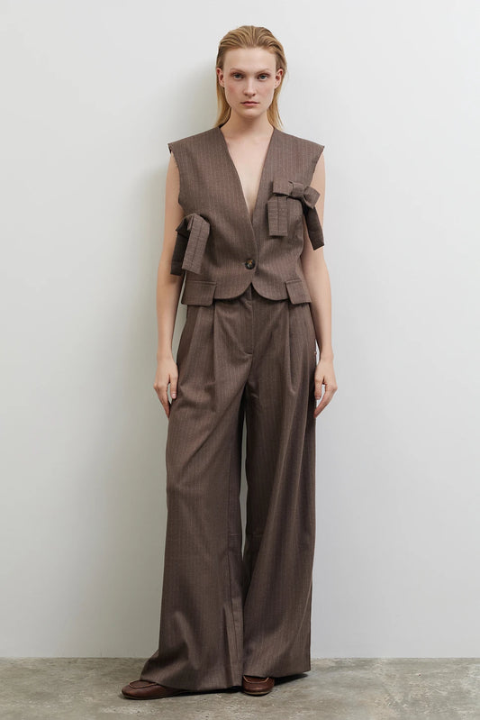PANTALÓN WIDE LEG RAYA DIPLOMÁTICA
