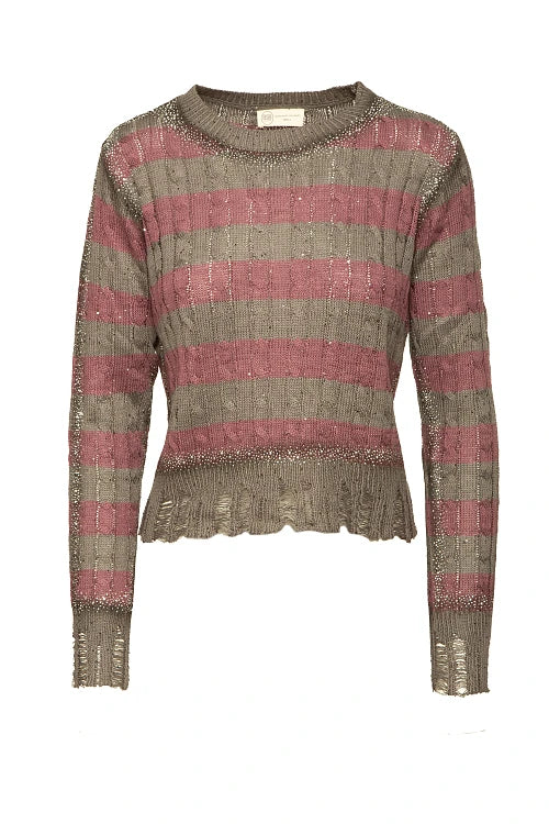 PULLOVER RAYAS STRASS