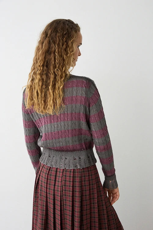 PULLOVER RAYAS STRASS