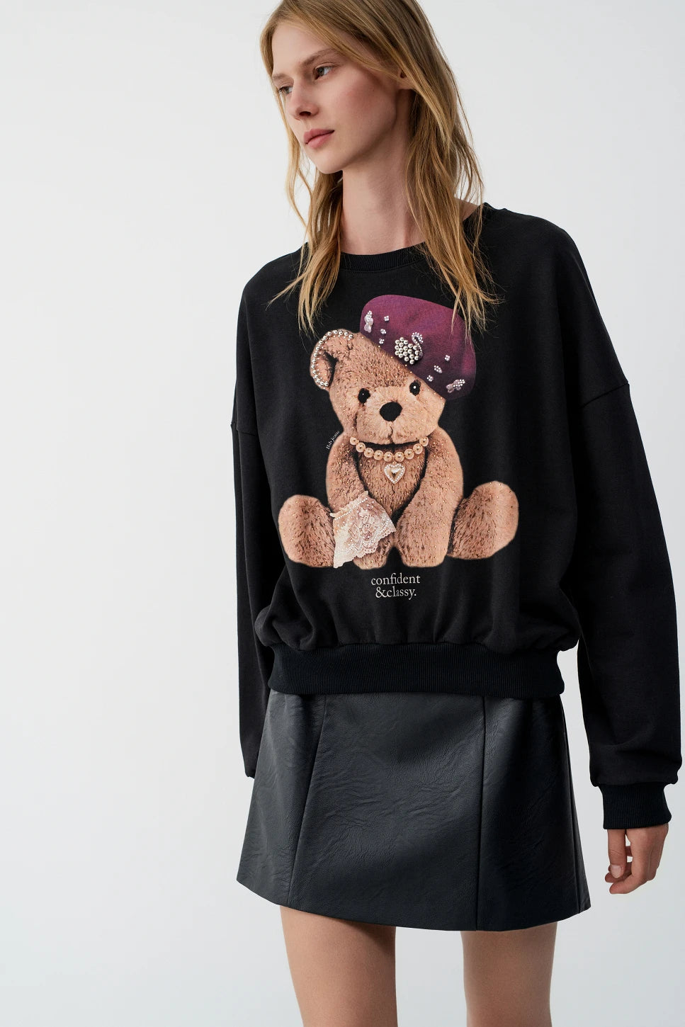 SUDADERA ESTAMPADA OSO TEDDY