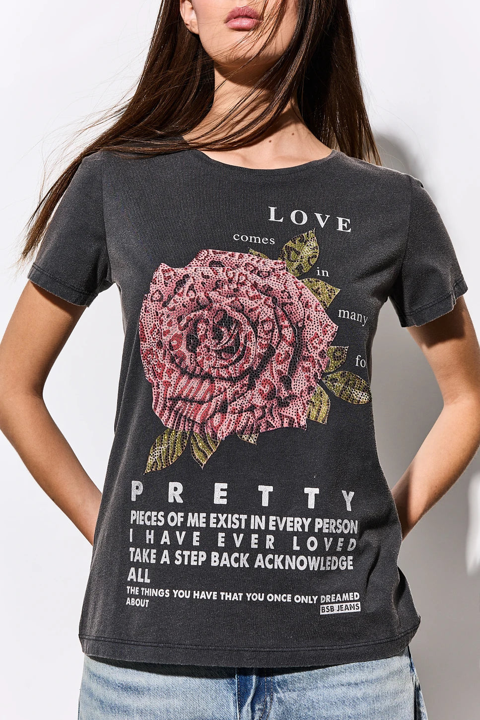 T-SHIRT ROSA STRASS