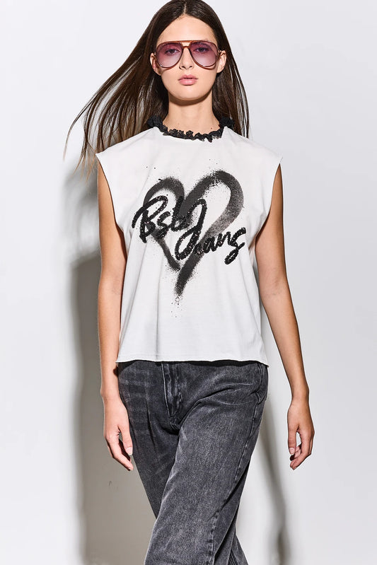 TOP CON CUELLO DE ENCAJE