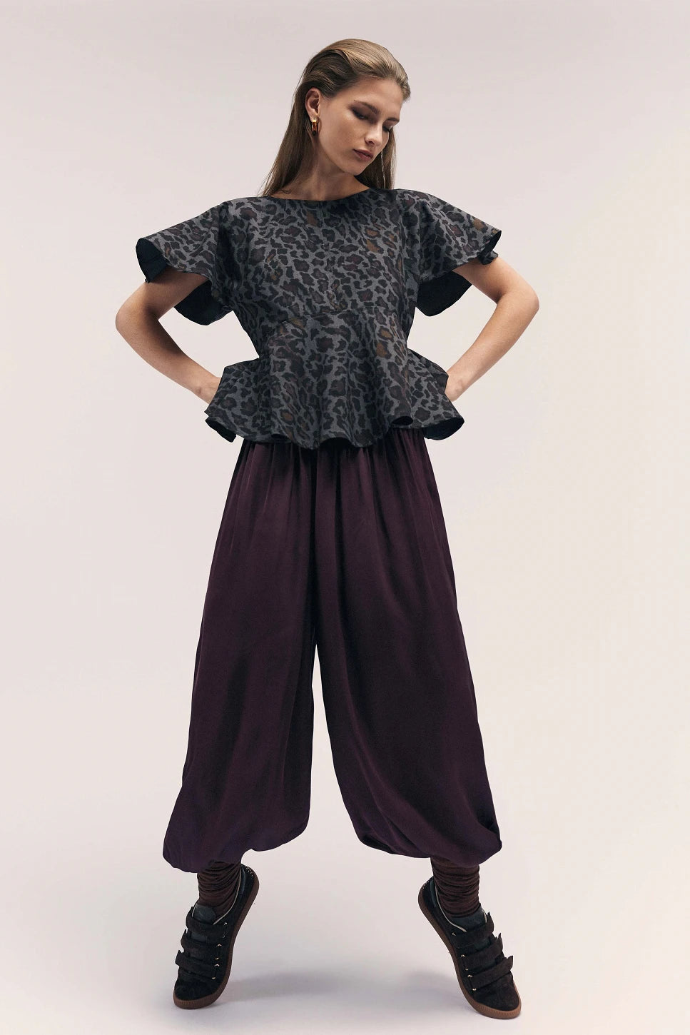 TOP PEPLUM ANIMAL PRINT
