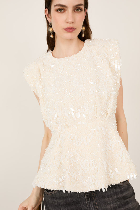 TOP PEPLUM DE PAILLETTES