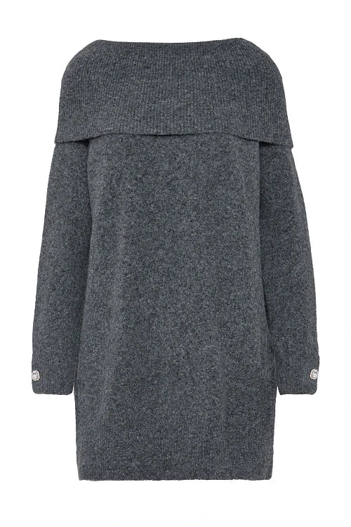 VESTIDO DE PNTO CUELLO BARCO