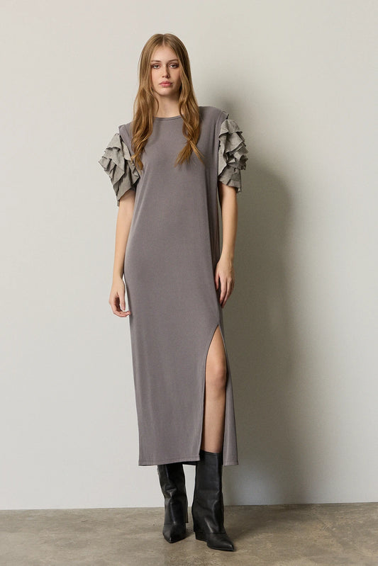 VESTIDO MIDI VOLANTES